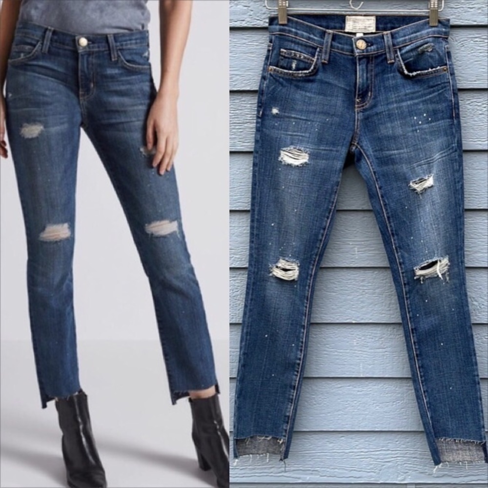 Current Elliott The Uneven Cut Skinny Jeans